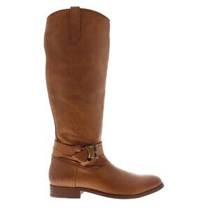 $400 Frye Melissa Knotted Tall Brown Leather Dress Boots Extended 9.5 (MG31)